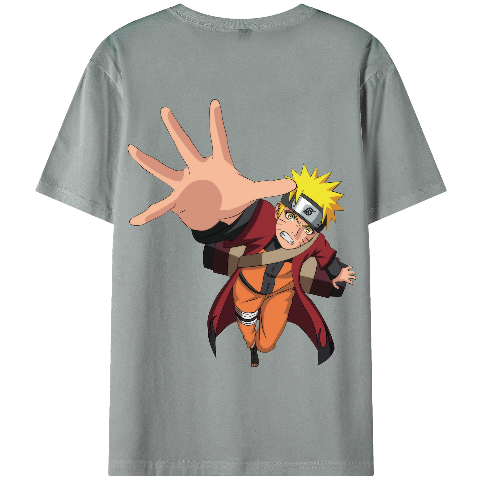 （画像用） NARUTO -ナルト- うずまき ナルト Uzumaki Naruto 綿100％ メンズ半袖Tシャツ（バックプリント） 通気性